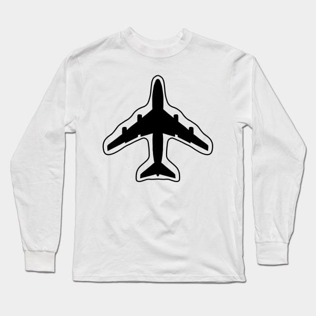 Airplane Drawing Long Sleeve T-Shirt by HHT